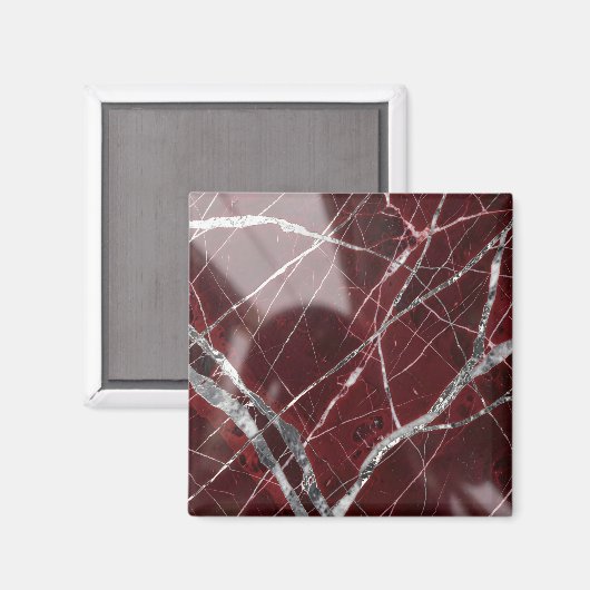 Luxe glanzende rode marmer magneet (Voorkant / Achterkant)