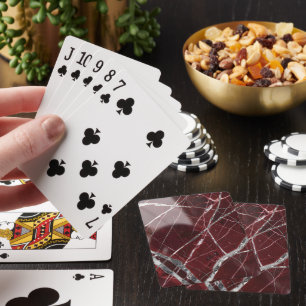 Luxe glanzende rode marmer pokerkaarten