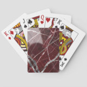 Luxe glanzende rode marmer pokerkaarten (Achterkant)