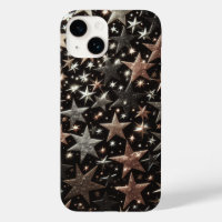 Luxe glanzende sterren telefoonhoesje - Roze goud