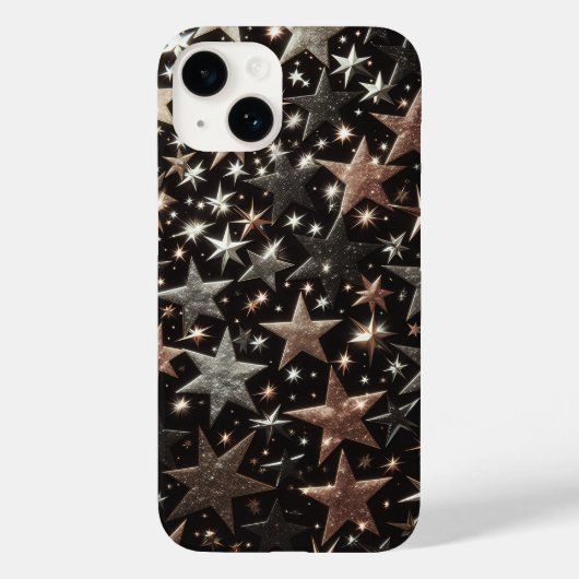 Luxe glanzende sterren telefoonhoesje - Roze goud Case-Mate iPhone Case (Achterkant)