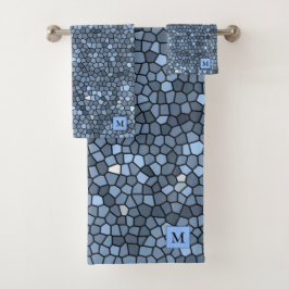 Luxe Glas in lood Blue Silver Bad Handdoek