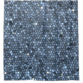 Luxe Glas in lood Blue Silver Douchegordijn (Voorkant)