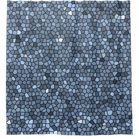 Luxe Glas in lood Blue Silver Douchegordijn (Voorkant)