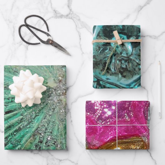 Luxe Glas Kerst Ornamenten Juwelen Rijk Inpakpapier Vel (Voorkant)