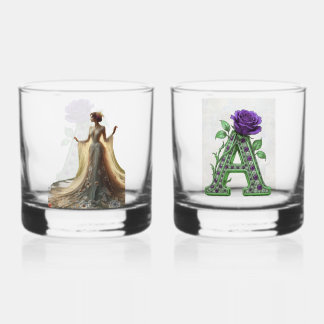 Luxe Glas Set - Gepersonaliseerd Monogram A