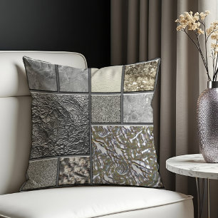 Luxe Glas, Shell & Metaal Geometrisch Kussen
