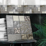 Luxe Glas, Shell & Metaal Geometrisch N4 Tegeltje<br><div class="desc">Deze prachtige tegel maakt deel uit van mijn Luxury Glass, Shell & Metal Geometric collectie. Gebruik het alleen of in combinatie met andere tegels om een verbluffende look in de badkamer of tegel te creëer - accentmozaïek achter de mixer of badkuip bijvoorbeeld, of gebruik ze voor ambachten - betegelde tafel...</div>