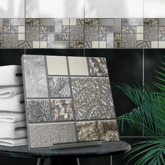 Luxe Glas, Shell & Metaal Geometrisch N4 Tegeltje