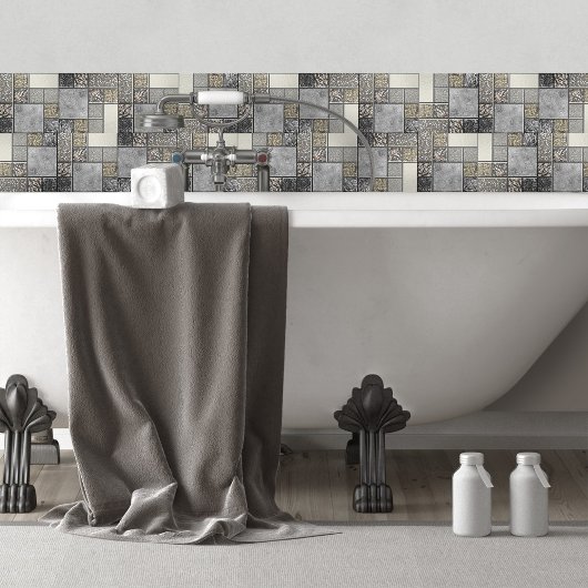 Luxe Glas, Shell & Metaal Geometrische N3 Tegeltje