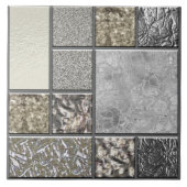 Luxe Glas, Shell & Metaal Geometrische N3 Tegeltje (Voorkant)