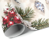 Luxe Glasparels Kerst Inpakpapier (Rol Hoek)
