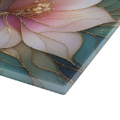 Luxe glazen snijplank met bloemmotief (Hoek)