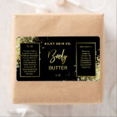 Luxe glazen zwarte en goudkleurige Butter-labels Etiket (Insitu)