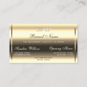 Luxe glimmende goudgele glitter Initialen Visitekaartje (Achterkant)