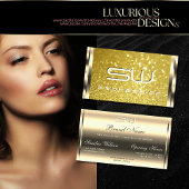 Luxe glimmende goudgele glitter Initialen Visitekaartje