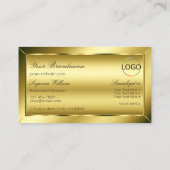 Luxe Glimmerig Goud met Monogram en Logo Visitekaartje (Achterkant)