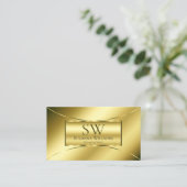 Luxe Glimmerig Goud met Monogram Professional Visitekaartje (Staand voorkant)