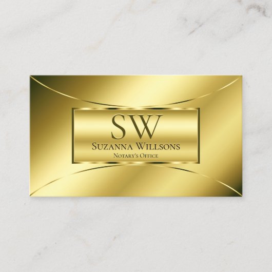 Luxe Glimmerig Goud met Monogram Professional Visitekaartje (Voorkant)