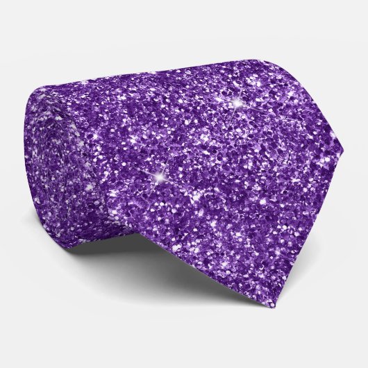 Luxe glinsterend koninklijk paars glitter stropdas (Opgerold)