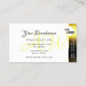 Luxe glinsterende gouden kleurrijke strepen toevoe visitekaartje (Achterkant)