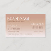 Luxe glinsterende licht Roos Golden Mirror Font Visitekaartje (Achterkant)