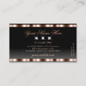 Luxe glinsterende Rozen gouden zwarte mousserende Visitekaartje (Achterkant)