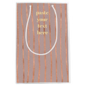 Luxe glinsterende strepen medium cadeauzakje (Voorkant)