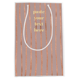 Luxe glinsterende strepen medium cadeauzakje