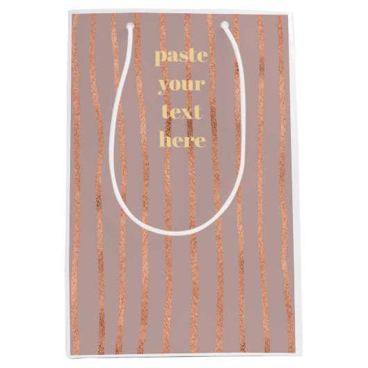 Luxe glinsterende strepen medium cadeauzakje (Voorkant)