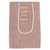 Luxe glinsterende strepen medium cadeauzakje (Achterkant)