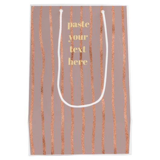 Luxe glinsterende strepen medium cadeauzakje (Achterkant)