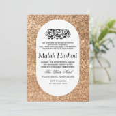 Luxe Gliter Baby Islamic Aqiqa Aqeeqah Kaart (Staand voorkant)