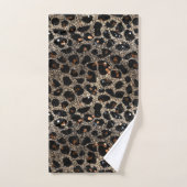 Luxe Glitter Bruin Zwart Goud Luipaard Patroon Bad Handdoek (Handdoek)