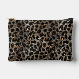Luxe Glitter Bruin Zwart Goud Luipaard Patroon Etui