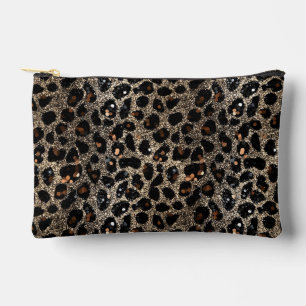 Luxe Glitter Bruin Zwart Goud Luipaard Patroon Etui
