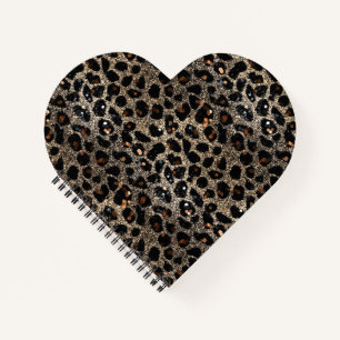 Luxe Glitter Bruin Zwart Goud Luipaard Patroon Notitieboek