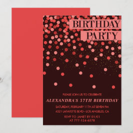 Luxe Glitter Confetti 37e verjaardag Kaart