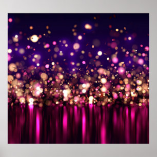 Luxe Glitter Glow 3D Achtergrond. Poster
