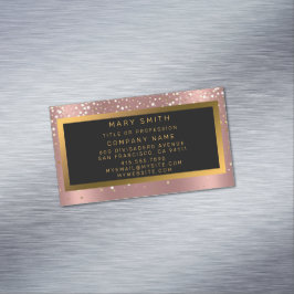 Luxe Glitter Gold Pink Stars Magnetisch Visitekaartje