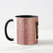 Luxe Glitter Gold Pink Stars Monogramed Mok (Links)