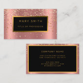 Luxe Glitter Gold Pink Stars Visitekaartje (Voorkant / Achterkant)