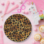 Luxe Glitter Goud Bruin Roest Luipaard Patroon Papieren Bordje (Feest)