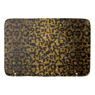 Luxe Glitter Goud Bruin Zwart Luipaard Patroon Badmat