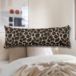 Luxe Glitter Goud Bruin Zwart Luipaard Patroon Lichaamskussen