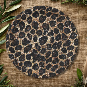 Luxe Glitter Goud Bruin Zwart Luipaard Patroon Papieren Bordje