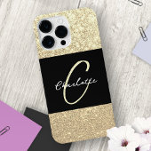 Luxe Glitter Goud Glans Naam iPhone Hoesje