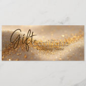 Luxe Glitter Gouden Abstracte Cadeaubon Advieskaart (Voorkant)