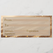 Luxe Glitter Gouden Abstracte Cadeaubon Advieskaart (Achterkant)