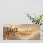 Luxe Glitter Gouden Abstracte Cadeaubon Advieskaart (Staand voorkant)